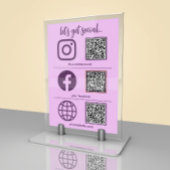 Cool Social Media Sign met QR Code Table Kaart