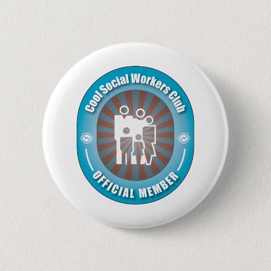 Cool Social Workers Club Ronde Button 5,7 Cm (Voorkant)