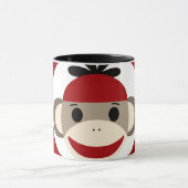 Cool Sock Monkey Beanie Pet Red Black Stripes Mok (Midden)