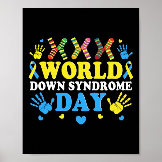 Cool Socks World Downsyndroom Bewustzijn Ondersteu Poster (Voorkant)