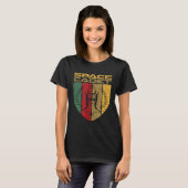 Cool Space Cadet Badge Emblems Rocket T-shirt (Voorkant volledig)