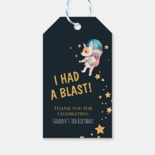 Cool Space Dogs Jongens Blast Van Verjaardag Cadeaulabel