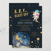 Cool Space Dogs Jongens Derde Verjaardag Kaart (Voorkant / Achterkant)