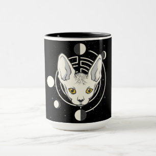 Cool Space Kat Gezicht Design Mok