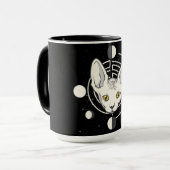 Cool Space Kat Gezicht Design Mok (Voorkant links)