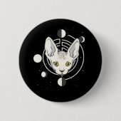 Cool Space Kat Gezicht Design Ronde Button 5,7 Cm (Voorkant)