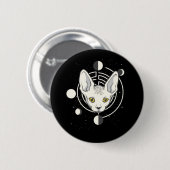 Cool Space Kat Gezicht Design Ronde Button 5,7 Cm (Voorkant /achterkant)
