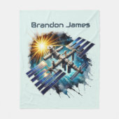 Cool space lovers add name fleece deken (Voorkant)