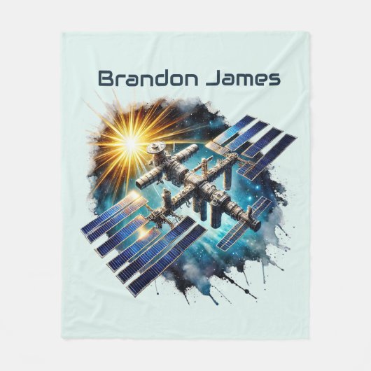 Cool space lovers add name fleece deken (Voorkant)