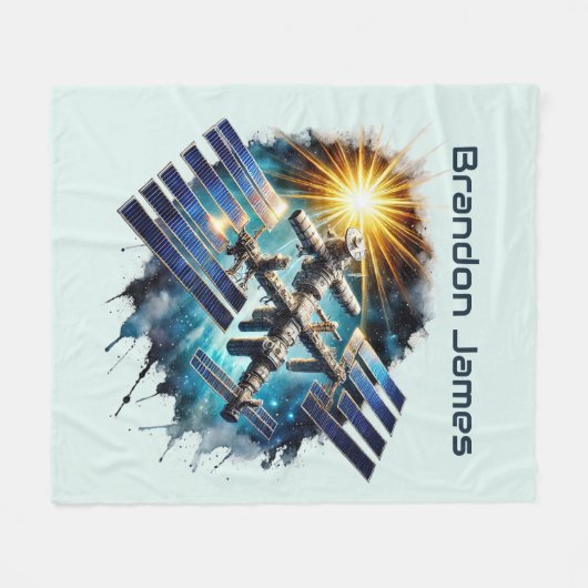 Cool space lovers add name fleece deken (Voorkant (Horizontaal))