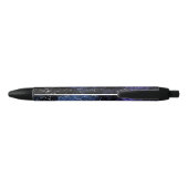 Cool Space Night Sky Script Name Monogram Zwarte Inkt Pen (Achterkant)