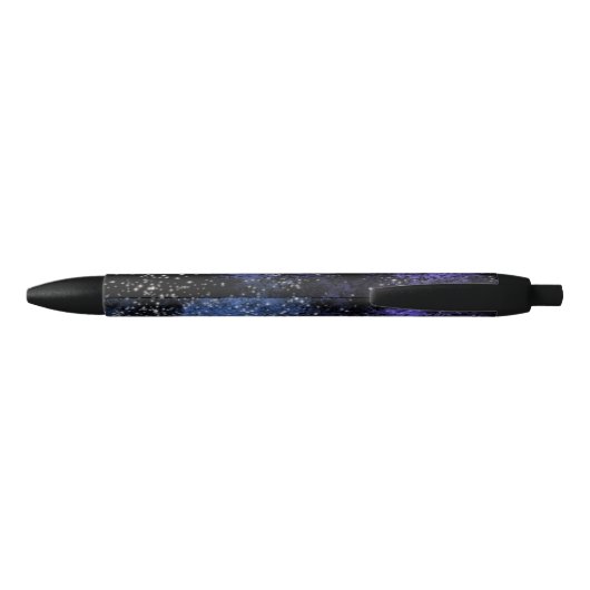 Cool Space Night Sky Script Name Monogram Zwarte Inkt Pen (Achterkant)