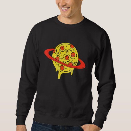 Cool Space Pizza Ik hou van Pizza Planet Graphic D Trui (Voorkant)