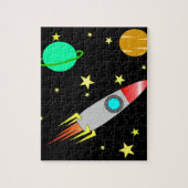Cool Space Rocket Planets Stars Children's Legpuzzel (Verticaal)