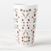 Cool Spaghetti Meatballen Patroon Latte Mok (Voorkant)