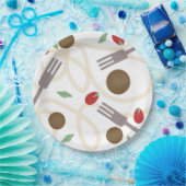 Cool Spaghetti Meatballen Patroon Papieren Bordje (Feest)