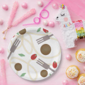 Cool Spaghetti Meatballen Patroon Papieren Bordje (Feest)