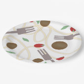 Cool Spaghetti Meatballen Patroon Papieren Bordje (Gekanteld)