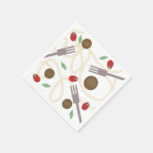 Cool Spaghetti Meatballen Patroon Servet (Hoek)