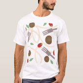 Cool Spaghetti Meatballen Patroon T-shirt (Voorkant)