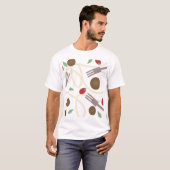 Cool Spaghetti Meatballen Patroon T-shirt (Voorkant volledig)