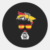 Cool Spanish Coffee Mama Mom Girl Sis Aunt Spain F Ronde Sticker (Voorkant)