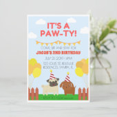 Cool Spannende Hond Thema Verjaardagsfeest Kaart (Staand voorkant)