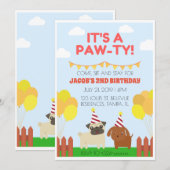 Cool Spannende Hond Thema Verjaardagsfeest Kaart (Voorkant / Achterkant)