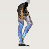 Cool sparkle abstract goudblauw licht strepen vet leggings (Rechts)