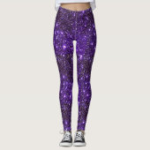Cool Sparkling Kosmische PurpleGalaxy Glitterij Pa Leggings (Voorkant)