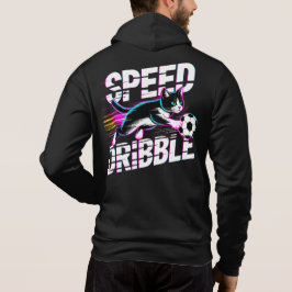 Cool Speed Dribble Cat Soccer For Athletes & Gamer Hoodie