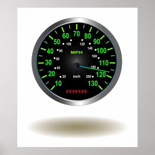 Cool Speedometer Embleem Poster (Voorkant)