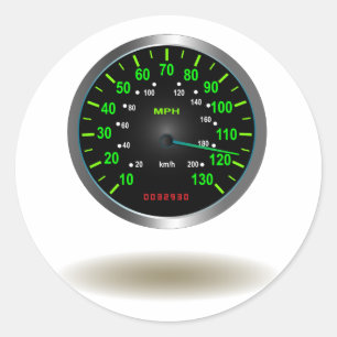 Cool Speedometer Embleem Ronde Sticker