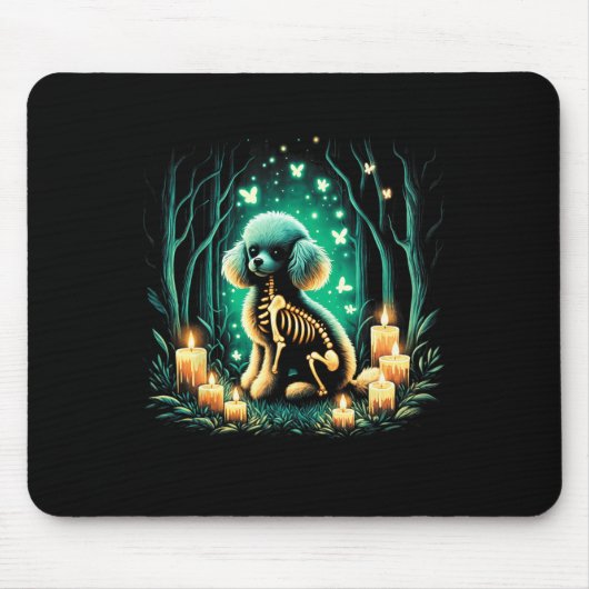 Cool Speelgoed Poedel Hond Skelet Halloween Hond M Muismat (Voorkant)