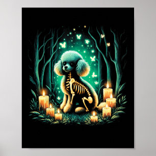 Cool Speelgoed Poedel Hond Skelet Halloween Hond M Poster