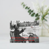 Cool speelt je drums in de winter buiten briefkaart (Staand voorkant)