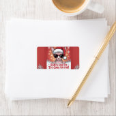 Cool Sphynx Cat Christmas Santa Design Etiket (Insitu)