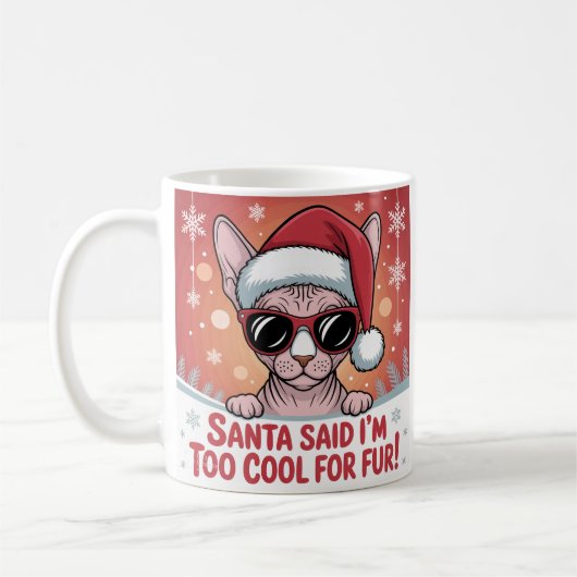 Cool Sphynx Cat Christmas Santa Design Koffiemok (Links)