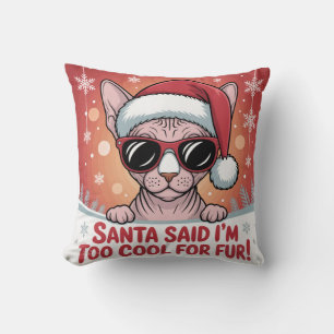 Cool Sphynx kat Kerstman ontwerp Kussen