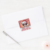 Cool Sphynx Kat Kerstman Ontwerp Vierkante Sticker (Envelop)