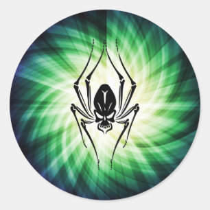 Cool Spider Skull Ronde Sticker