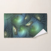 Cool Spirals Beige Green Turquoise Fractal Art Bad Handdoek (Handdoek)