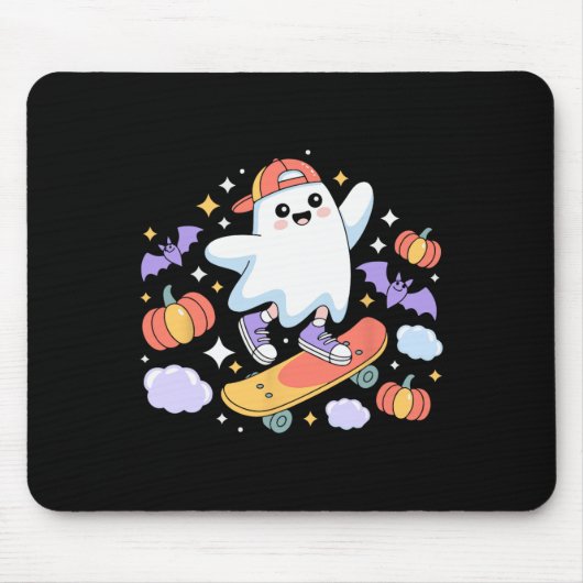 Cool spook skateboarder Halloween-ontwerp met pomp Muismat (Voorkant)