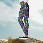 Cool Spooky Halloween Kleurrijke Schedel Patroon P Leggings