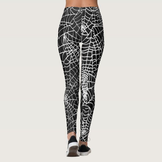 Cool Spooky Spider Webs Pattern occult Style Leggings (Achterkant)
