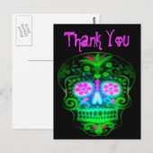 Cool Spooky Sugar Skull  Retro Art Briefkaart (Voorkant / Achterkant)