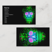 Cool Spooky Sugar Skull Retro Art Visitekaartje (Voorkant / Achterkant)