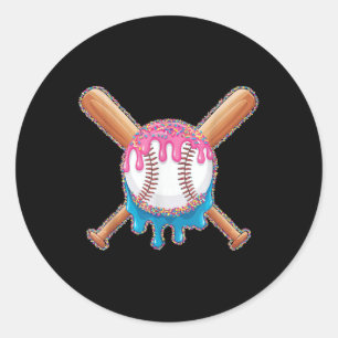 Cool Sport Baseball Home Bord Drip met Sprinkles Ronde Sticker