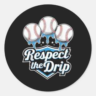 Cool Sport Baseball Home Bord Drip met Sprinkles Ronde Sticker