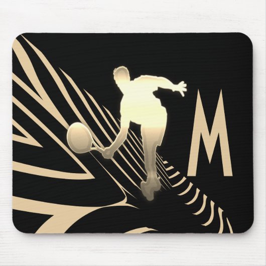 Cool Sport Tennis Logo Custom Monogram Mousepad Muismat (Voorkant)